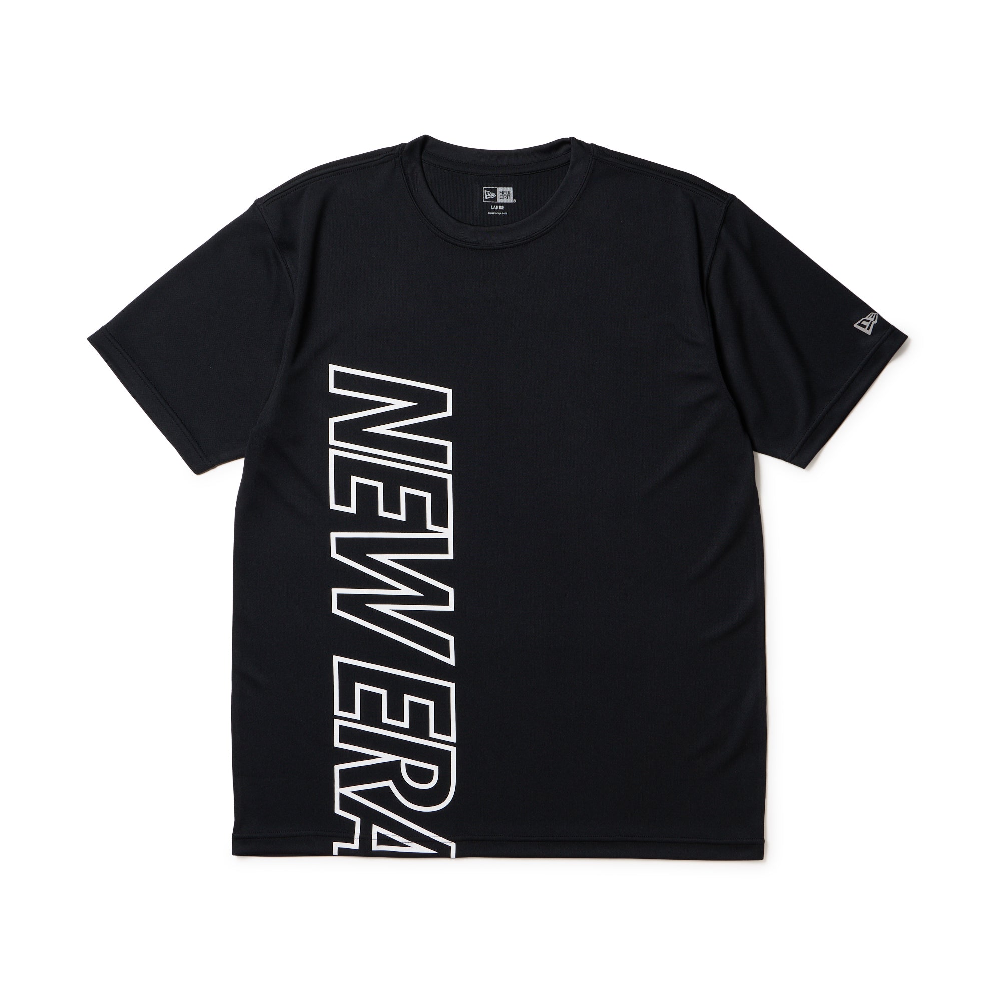 半袖 テックTシャツ Vertical Logo ブラック | パフォーマンスアパレル 