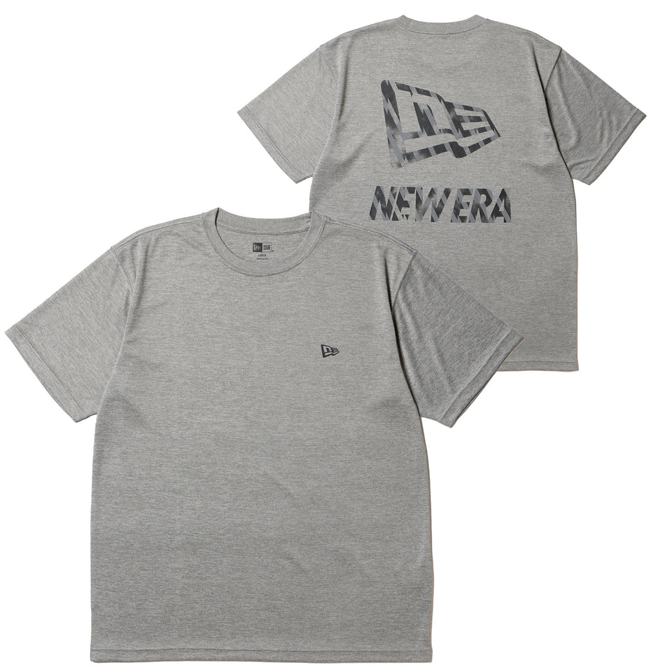 半袖 テックTシャツ タイダイ パターン Flag ＆ Wordmark Logo グレー | パフォーマンスアパレル