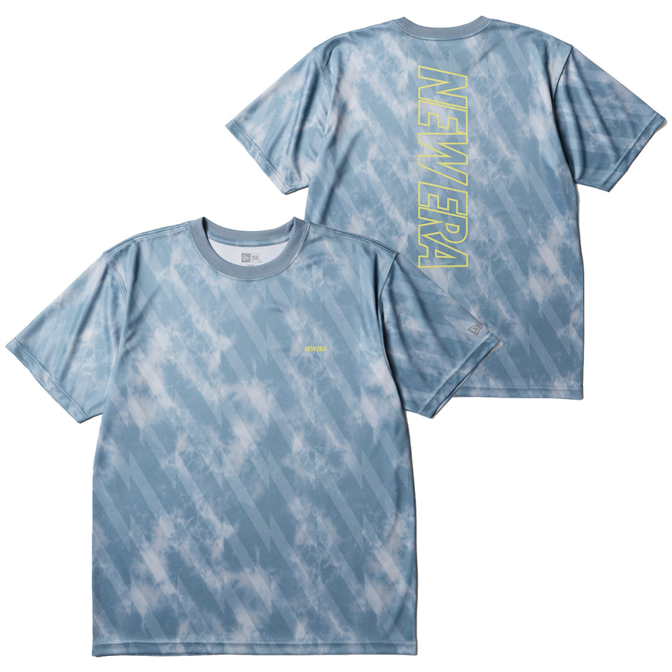 半袖 テックTシャツ タイダイ Allover Wordmark Logo ブルーグレー | パフォーマンスアパレル