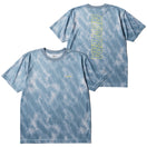 半袖 テックTシャツ タイダイ Allover Wordmark Logo ブルーグレー | パフォーマンスアパレル