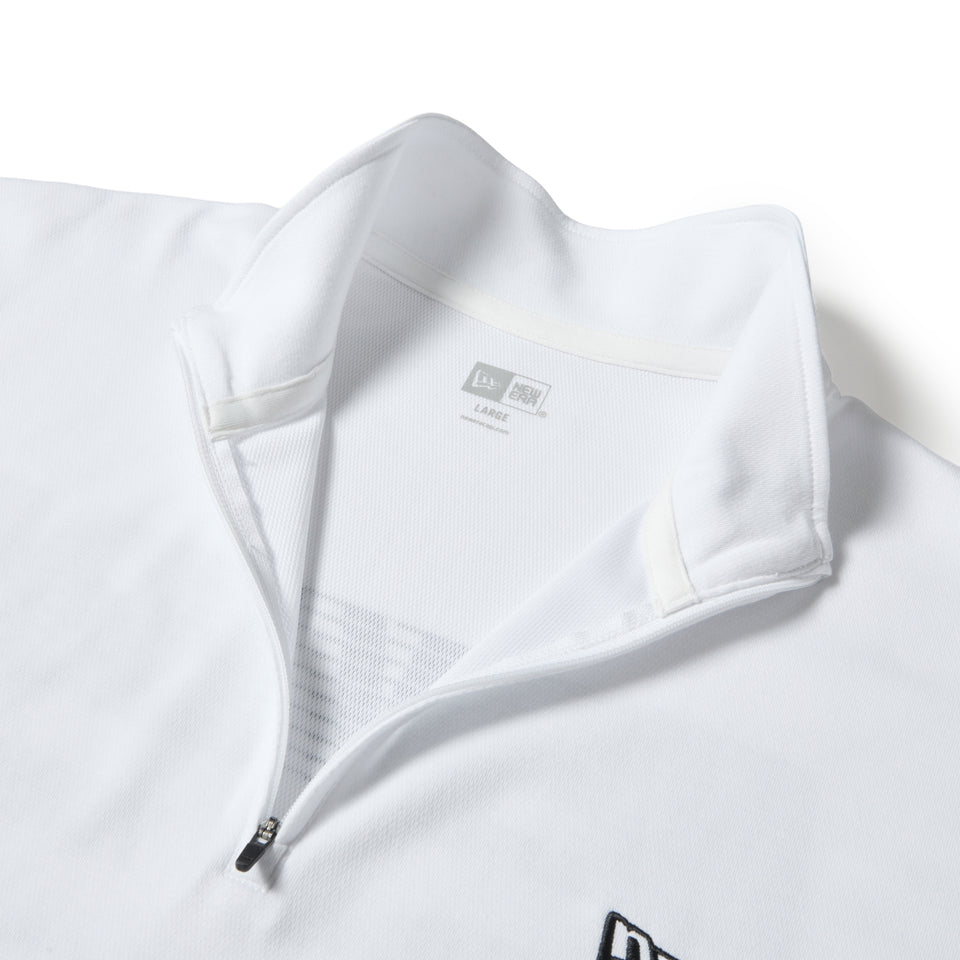 半袖 オーバーサイズド パフォーマンス ハーフジップ Tシャツ アーカイブロゴ ホワイト | パフォーマンスアパレル | NEW ERA ニューエラ公式オンラインストア