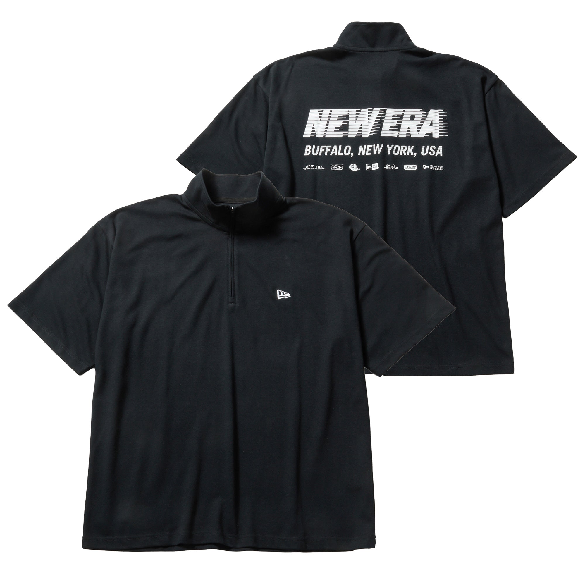 FOURBARS ヴィンテージ　黒 半袖プルオーバー　ハーフジップ　レザーシャツ CLEL（クレイル） tシャツ 「CLEL」Half Zip Design Half Sleeve