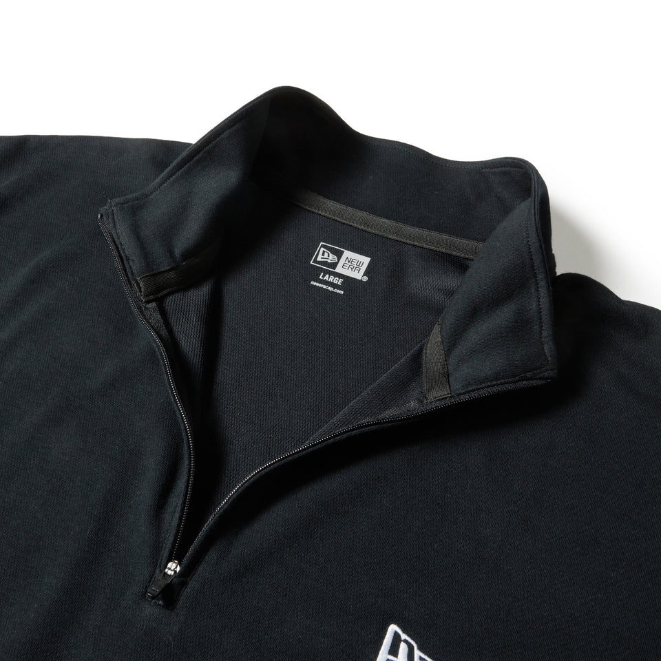 半袖 オーバーサイズド パフォーマンス ハーフジップ Tシャツ アーカイブロゴ ブラック | パフォーマンスアパレル | NEW ERA ニューエラ公式オンラインストア