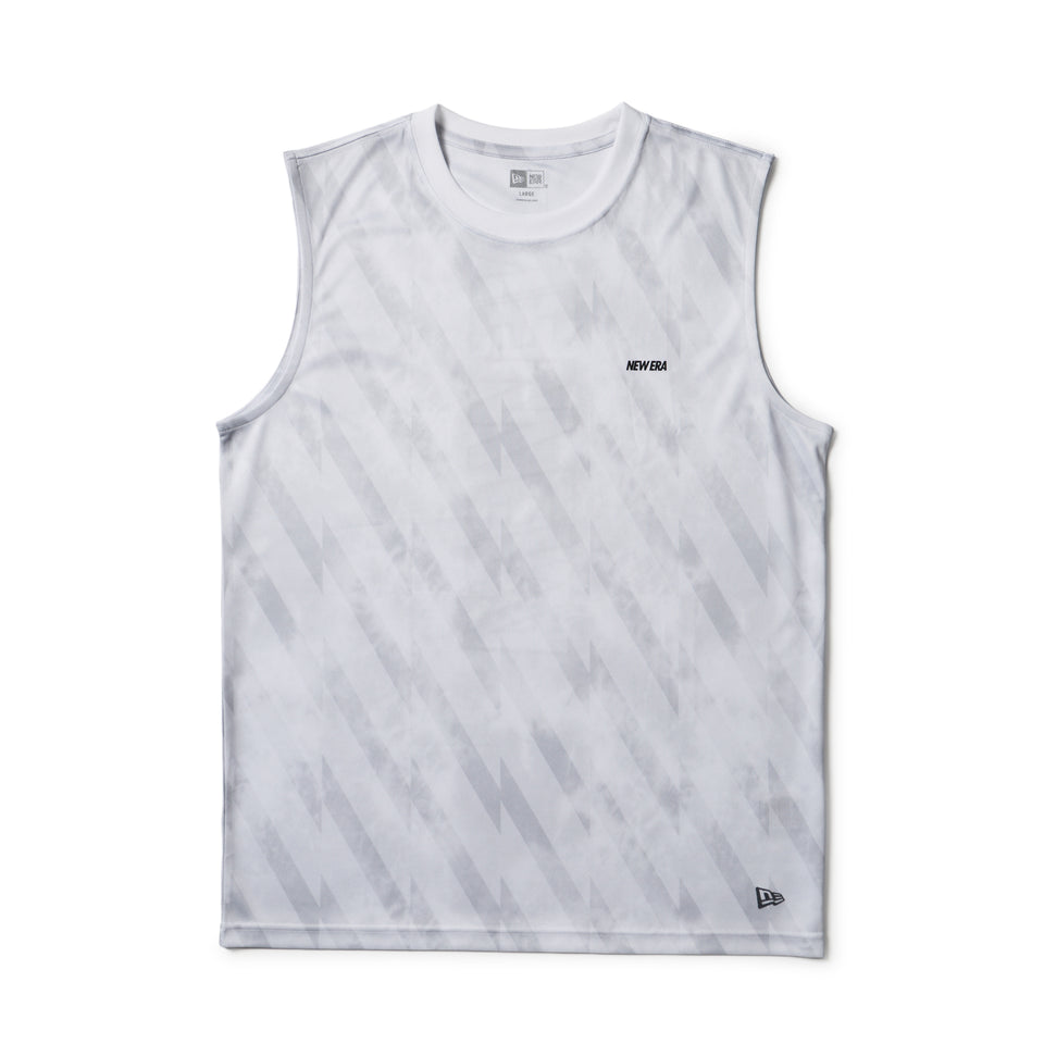 スリーブレス テックTシャツ タイダイ Allover Wordmark Logo ホワイト | パフォーマンスアパレル | NEW ERA ニューエラ公式オンラインストア