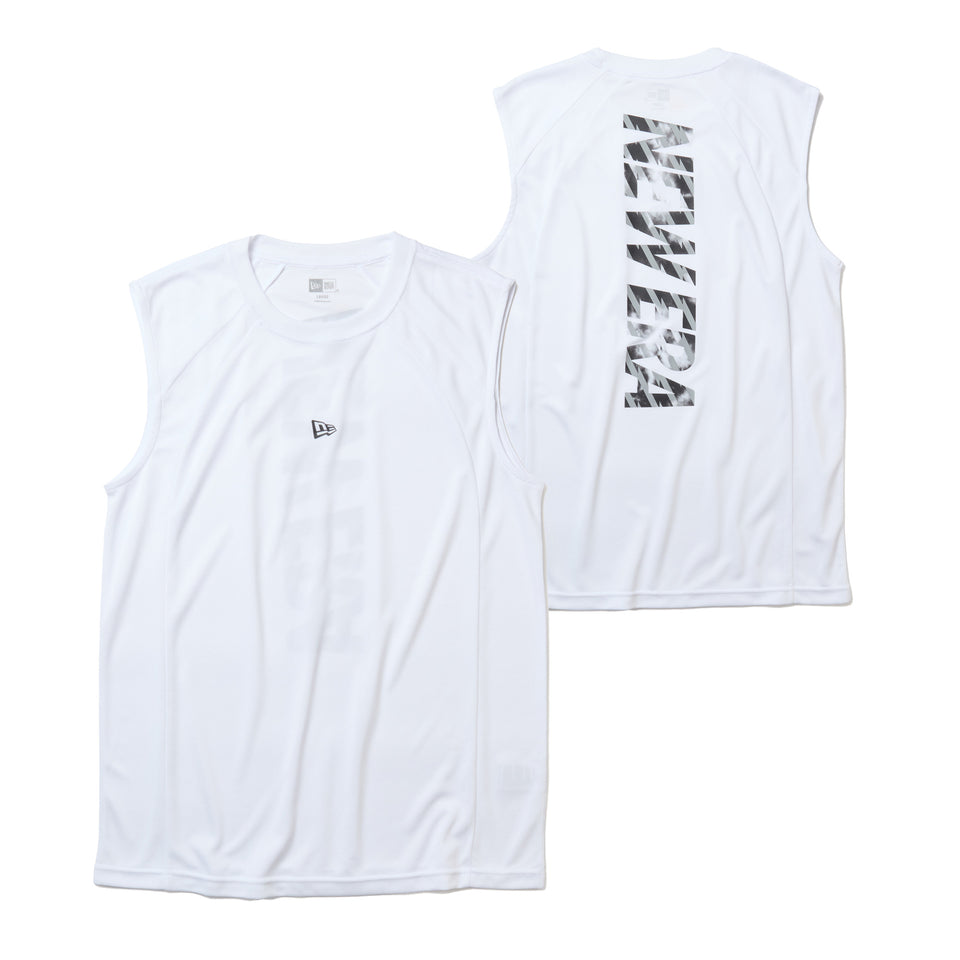 スリーブレス テック Tシャツ Vertical ロゴ ホワイト | パフォーマンスアパレル | NEW ERA ニューエラ公式オンラインストア