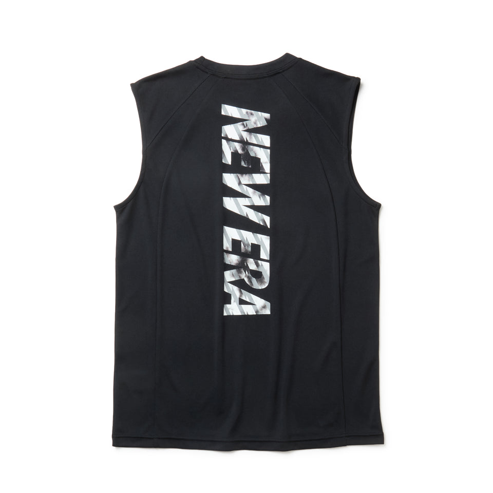 スリーブレス テック Tシャツ Vertical ロゴ ブラック | パフォーマンスアパレル | NEW ERA ニューエラ公式オンラインストア