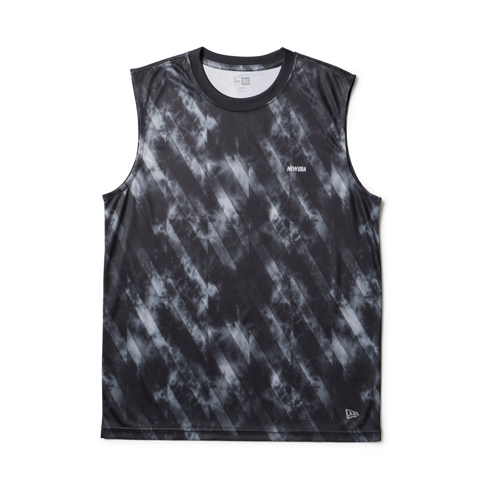 スリーブレス テックTシャツ タイダイ Allover Wordmark Logo ブラック | パフォーマンスアパレル | NEW ERA ニューエラ公式オンラインストア