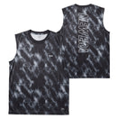スリーブレス テックTシャツ タイダイ Allover Wordmark Logo ブラック | パフォーマンスアパレル