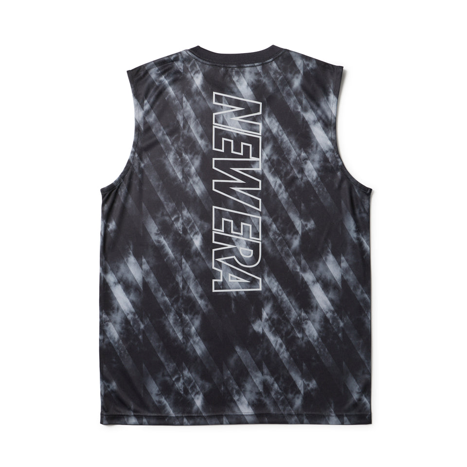 スリーブレス テックTシャツ タイダイ Allover Wordmark Logo ブラック | パフォーマンスアパレル | NEW ERA ニューエラ公式オンラインストア