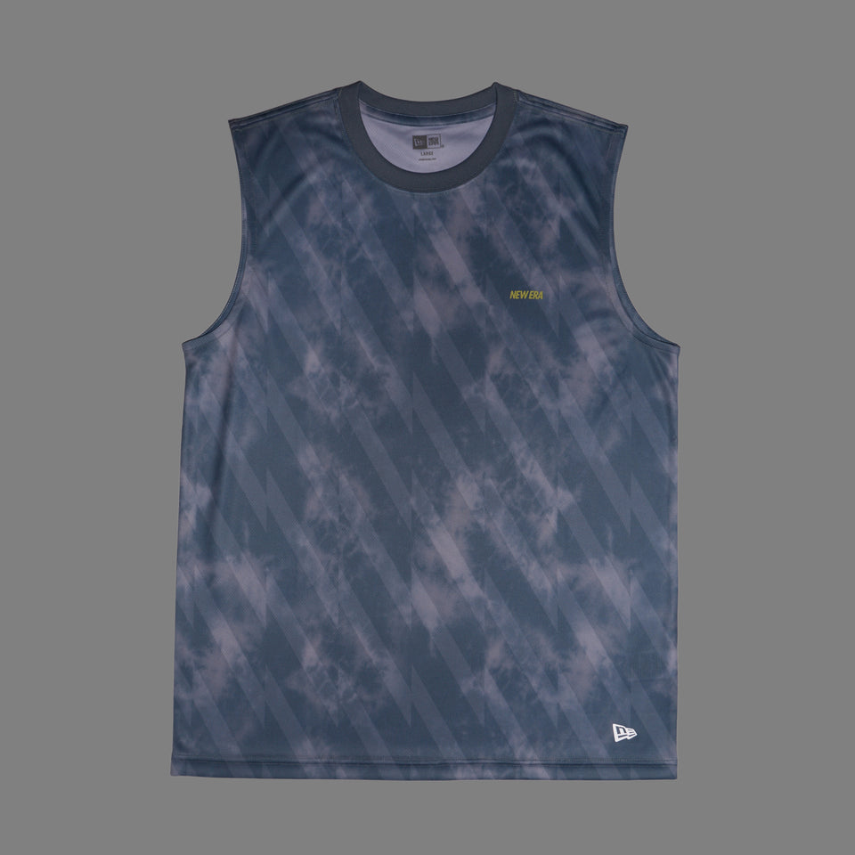 スリーブレス テックTシャツ タイダイ Allover Wordmark Logo ブルーグレー | パフォーマンスアパレル | NEW ERA ニューエラ公式オンラインストア
