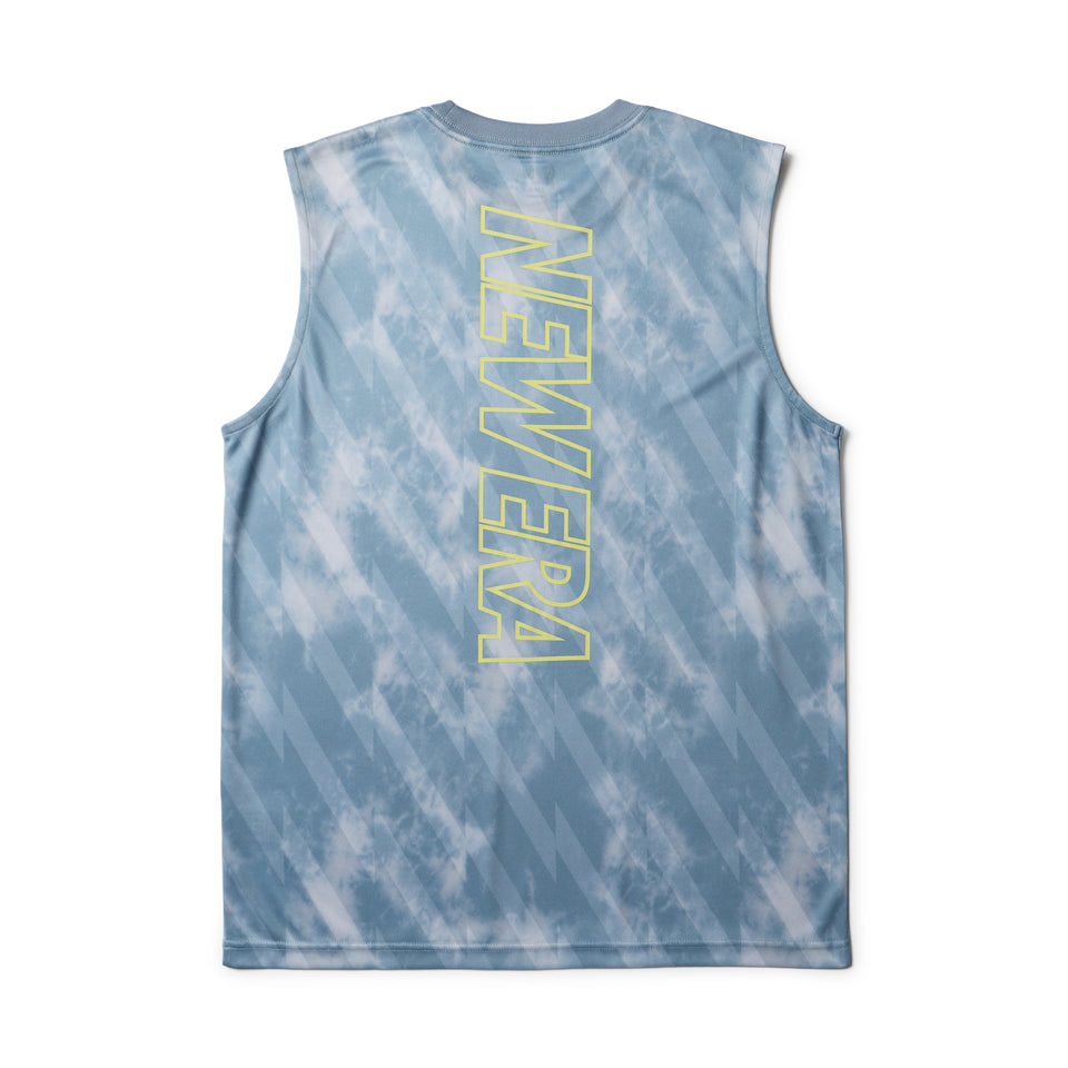 スリーブレス テックTシャツ タイダイ Allover Wordmark Logo ブルーグレー | パフォーマンスアパレル | NEW ERA ニューエラ公式オンラインストア