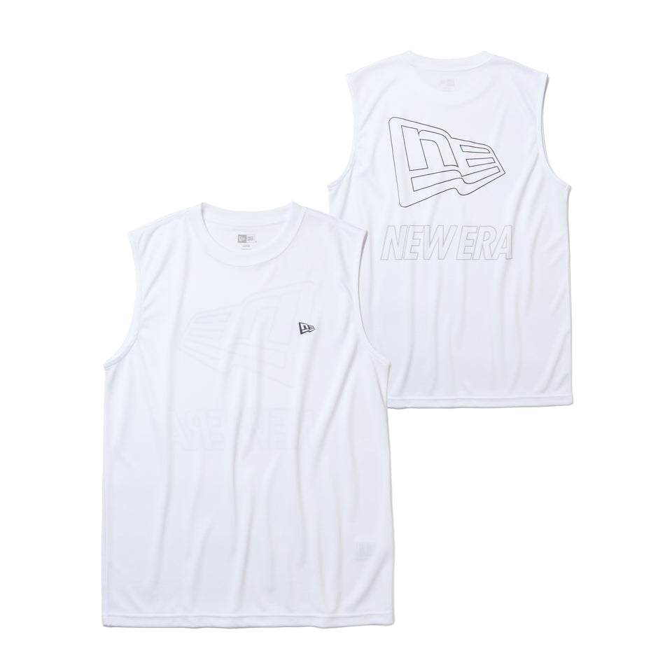 スリーブレス テック Tシャツ Outline Logo ホワイト | パフォーマンスアパレル | NEW ERA ニューエラ公式オンラインストア