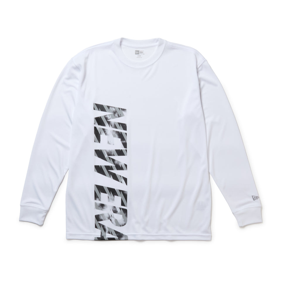 長袖 テック Tシャツ バーティカルロゴ ホワイト｜パフォーマンスアパレル | NEW ERA ニューエラ公式オンラインストア