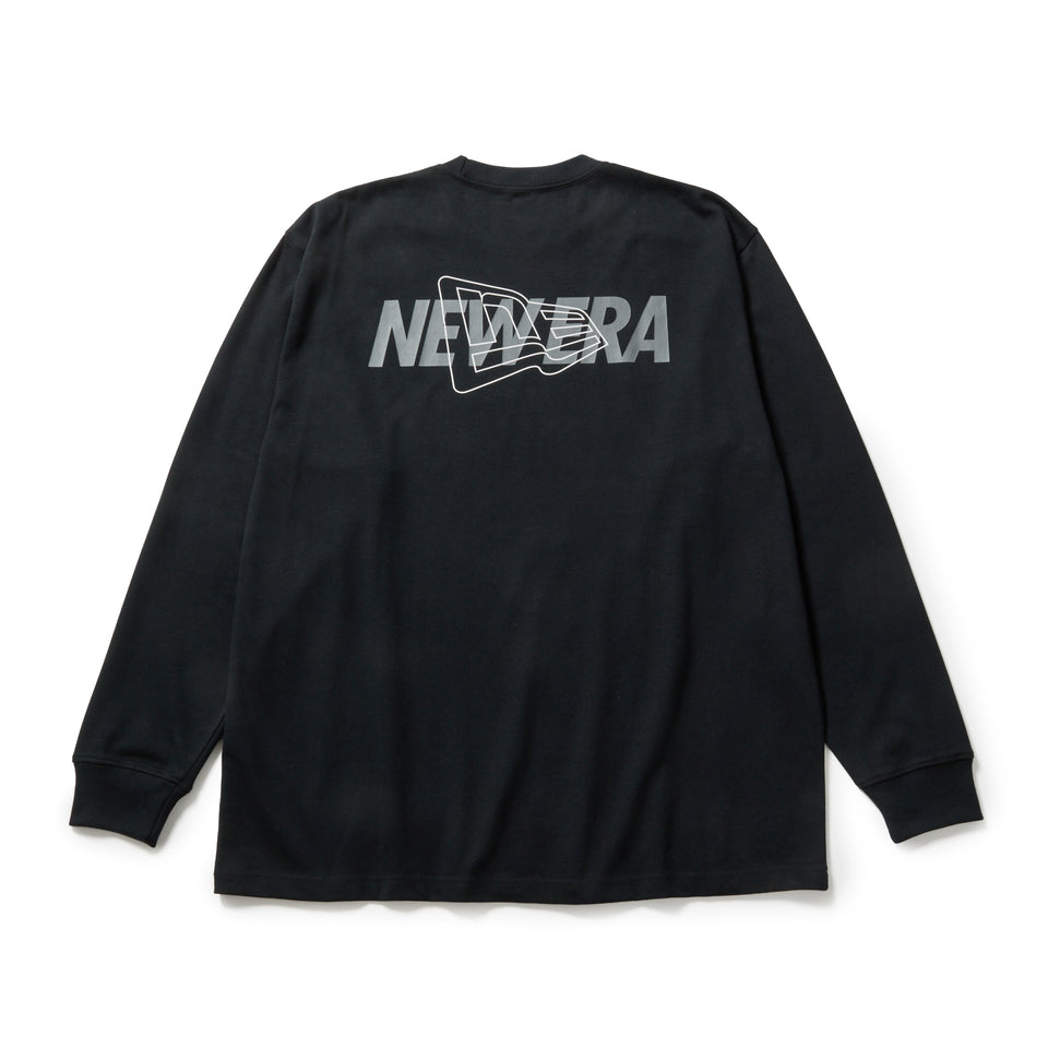 長袖 オーバーサイズド パフォーマンス Tシャツ Overlap Logo ブラック