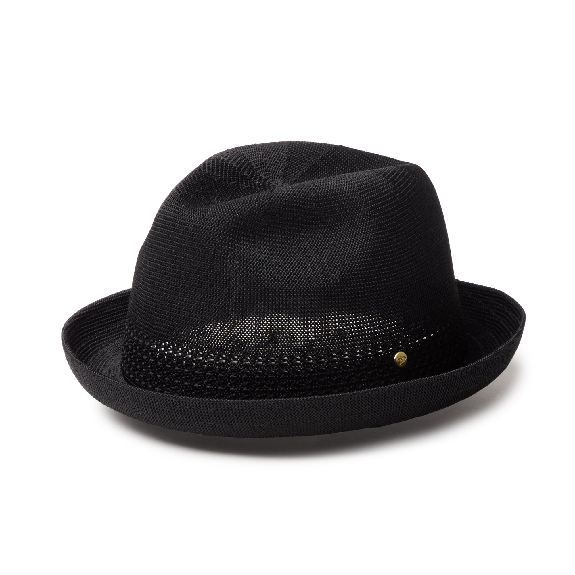 ニットフェドーラ Knit Fedora ブラック メタルピン ゴールド