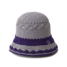 クロシェ ニットバケット ボーダー Crochet Knit Border グラファイト