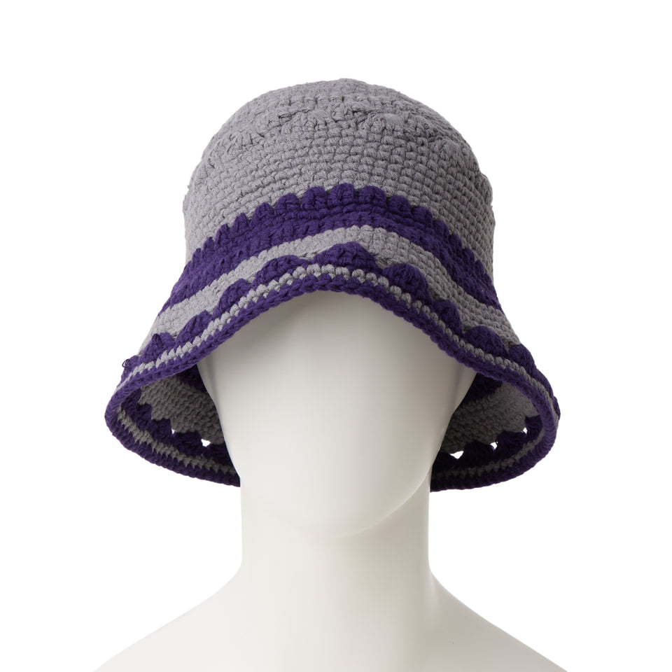 クロシェ ニットバケット Crochet Knit Border グラファイト/ダークパープル | NEW ERA ニューエラ公式オンラインストア
