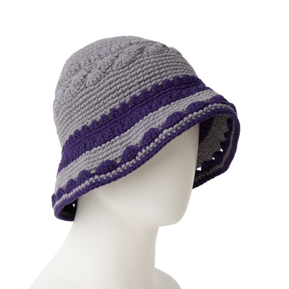 クロシェ ニットバケット Crochet Knit Border グラファイト/ダークパープル | NEW ERA ニューエラ公式オンラインストア