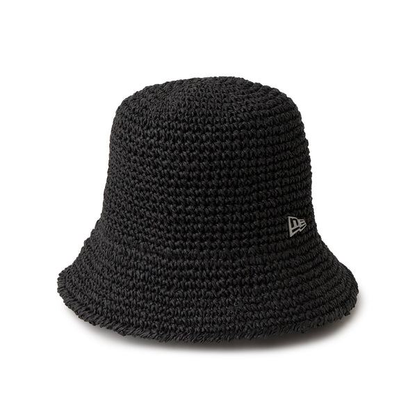 バケット01 セーラーブリム Paper Crochet Hat ベーシック ブラック