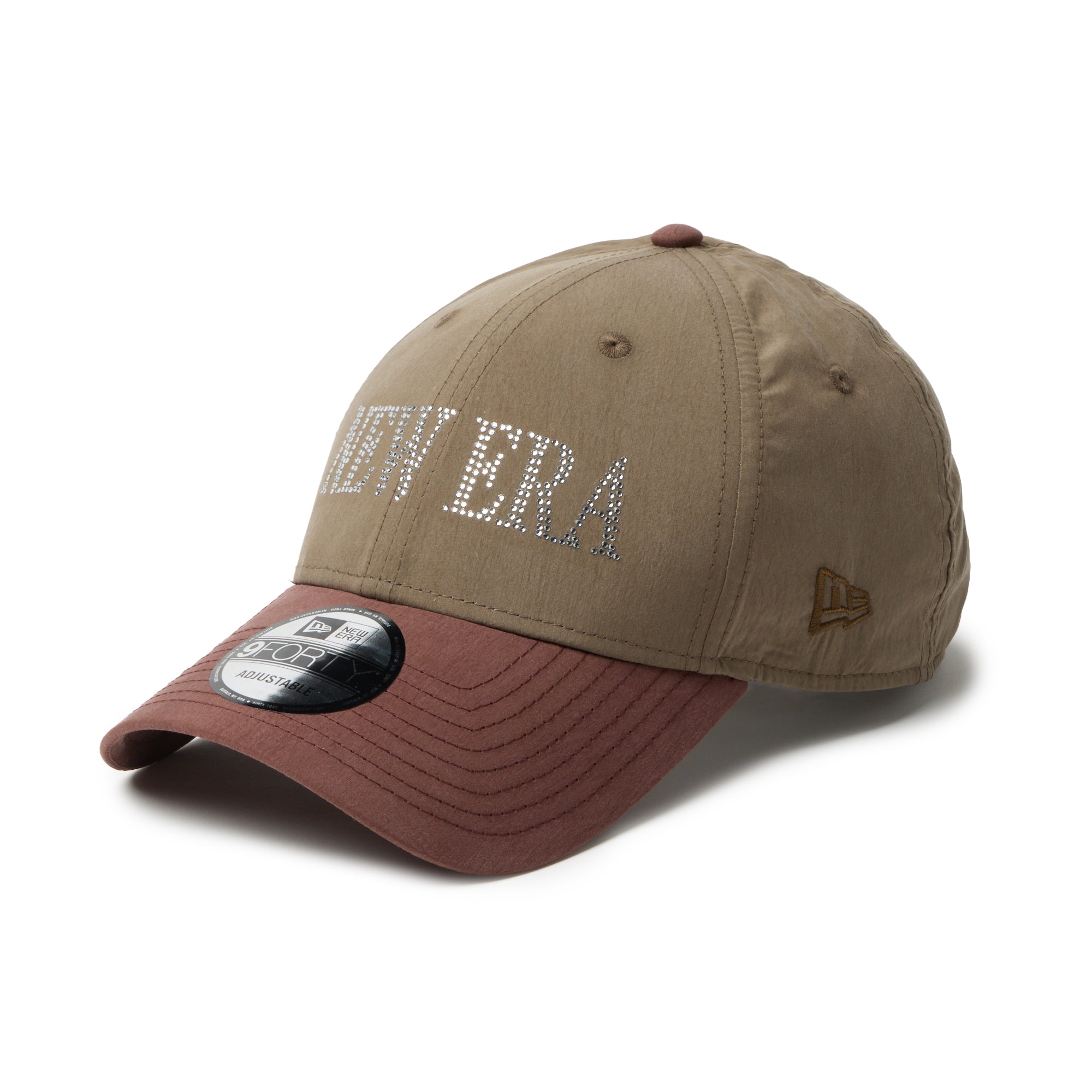 9FORTY NEW ERA Rhinestone ラインストーン モス/ブラウン