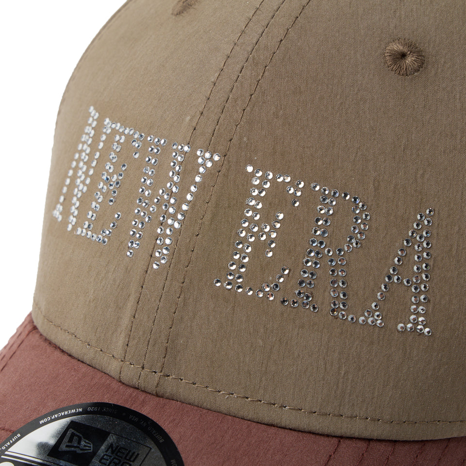 9FORTY NEW ERA Rhinestone ラインストーン モス/ブラウン