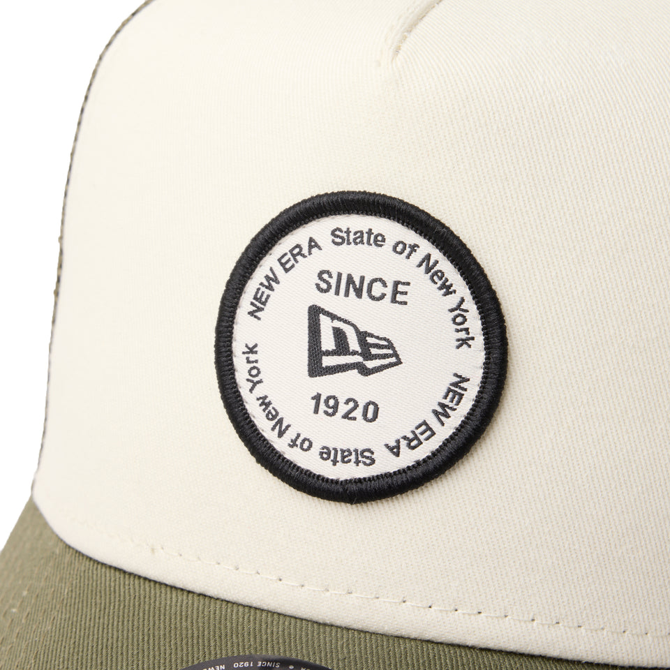 9FORTY A-Frame トラッカー Round Patch クロームホワイト/ニューオリーブ | NEW ERA ニューエラ公式オンラインストア