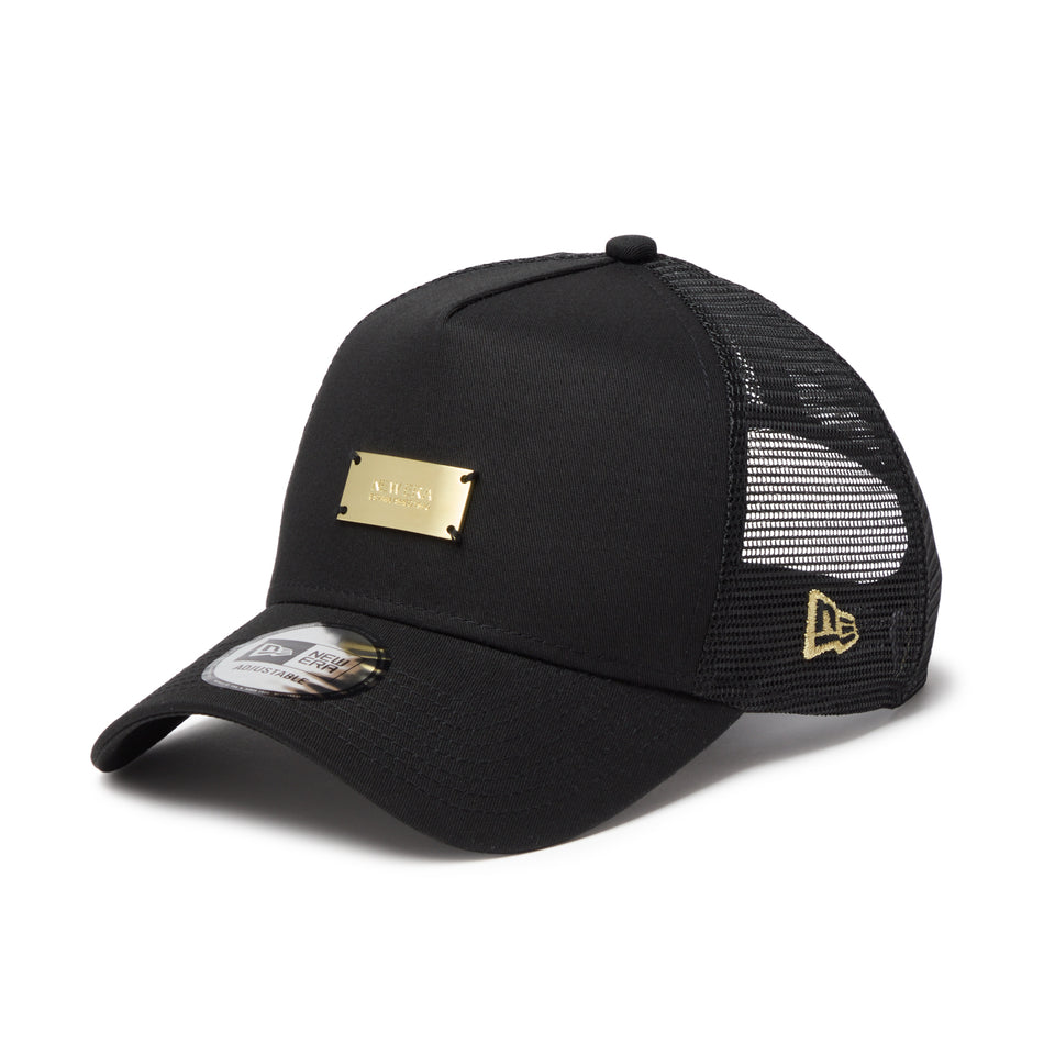 NEW ERA★ニューエラ★9.5型★完売モデル★良品★カート(BK×GOLD) 9FORTY A-Frame トラッカー Metal Plate メタルプレート ブラック