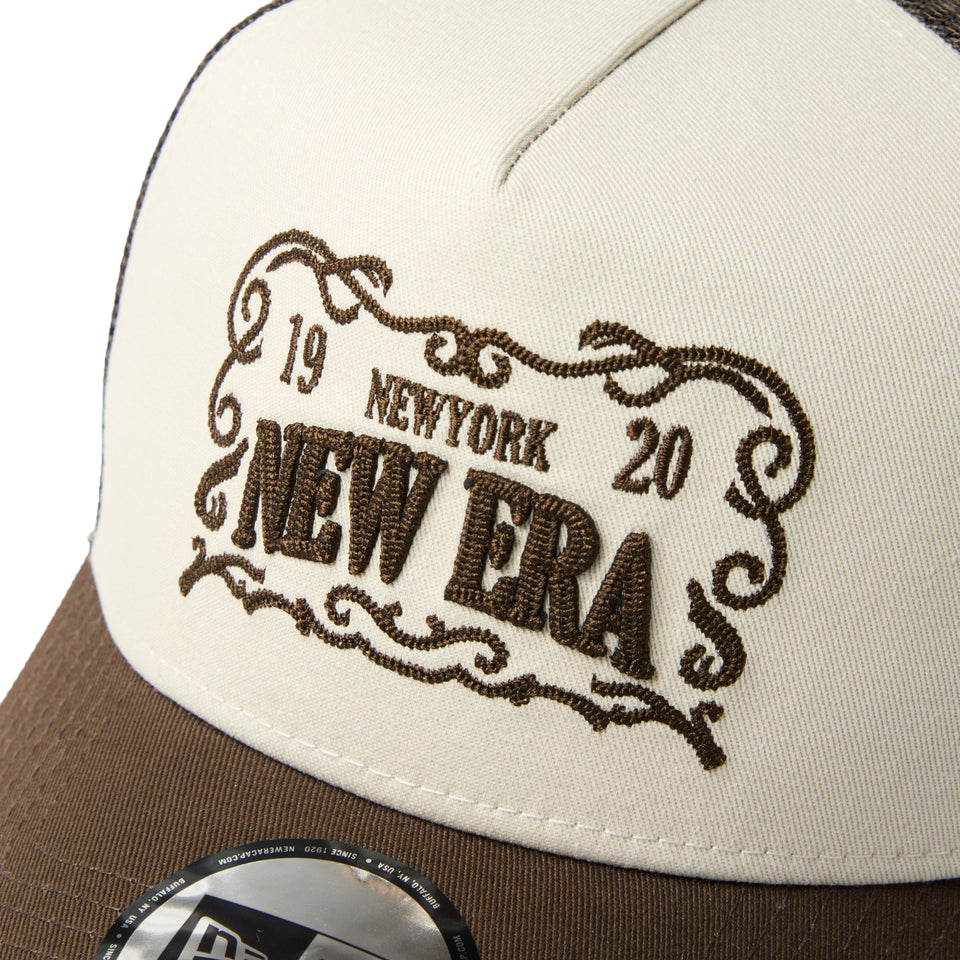 9FORTY A-Frame トラッカー Frame Logo フレームロゴ ストーン/ウォルナット | NEW ERA ニューエラ公式オンラインストア