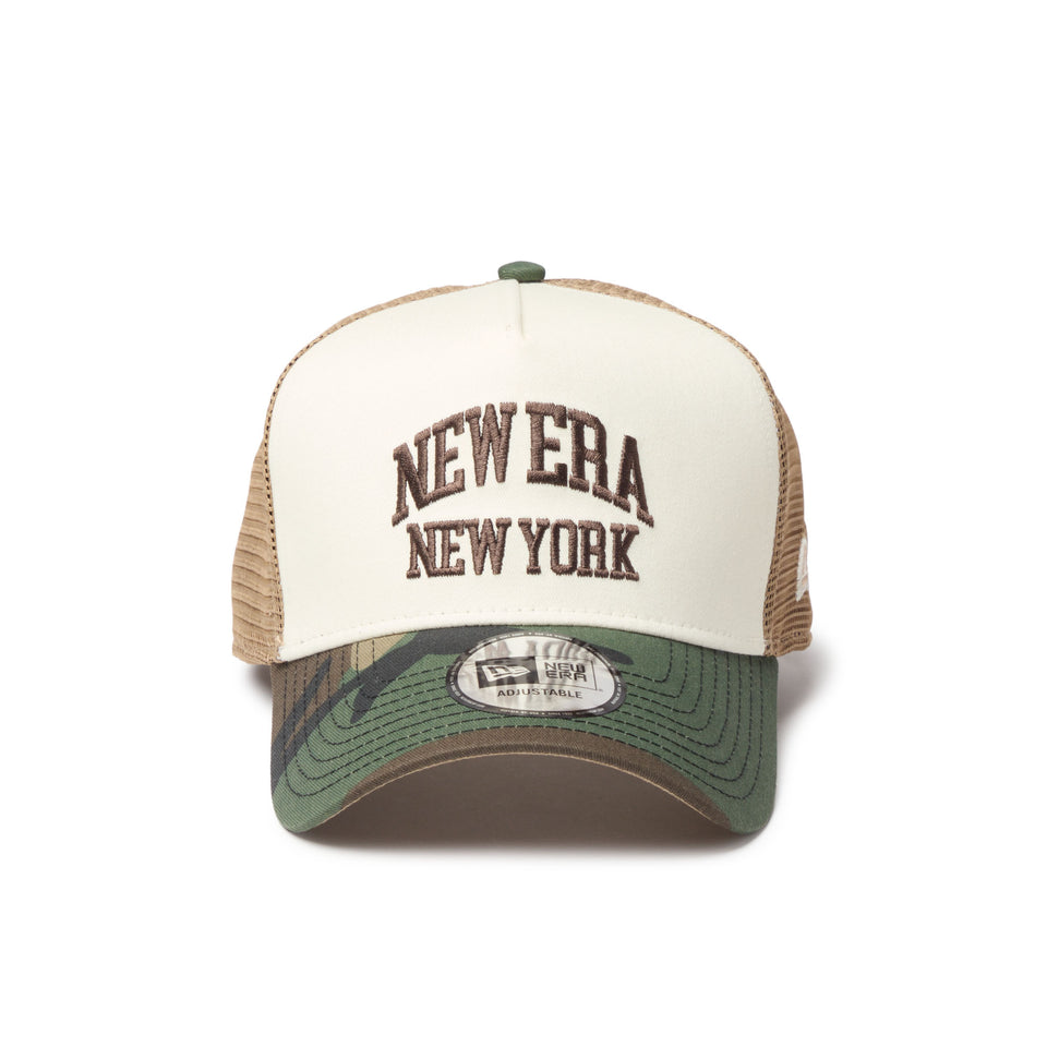 9FORTY A-Frame トラッカー College Logo クローム/カーキ/ウッドランドカモ | NEW ERA ニューエラ公式オンラインストア