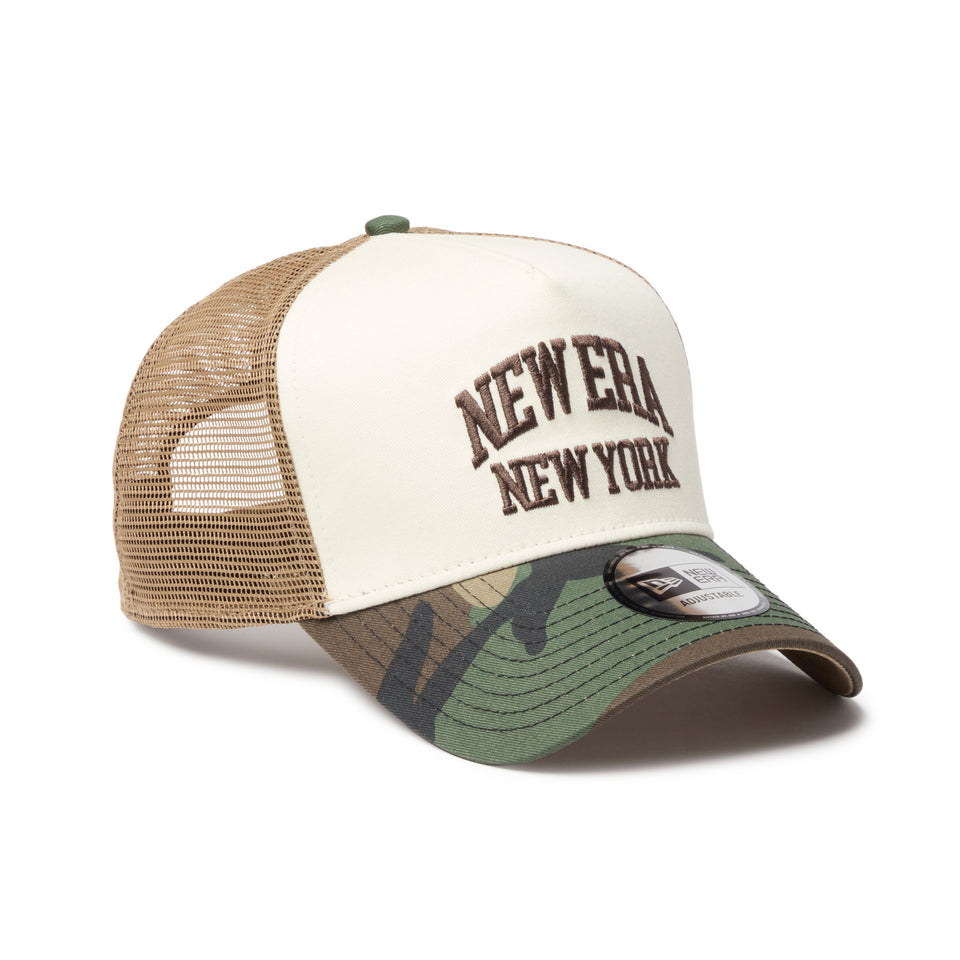 9FORTY A-Frame トラッカー College Logo クローム/カーキ/ウッドランドカモ | NEW ERA ニューエラ公式オンラインストア