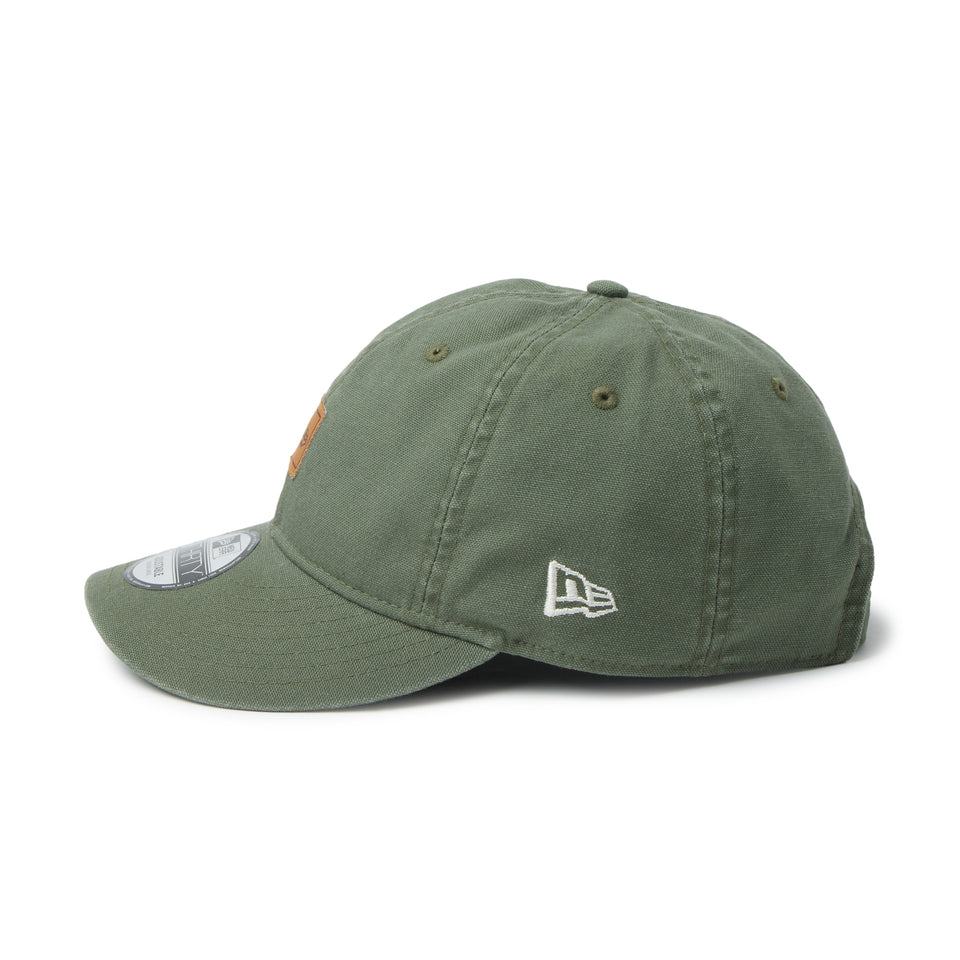9THIRTY フラッグロゴ ウーブンパッチ Washed Duck オリーブ