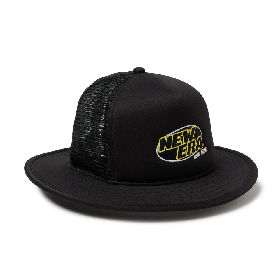 5-Panel バケットハット A-Frame トラッカー ブランドロゴ ブラック