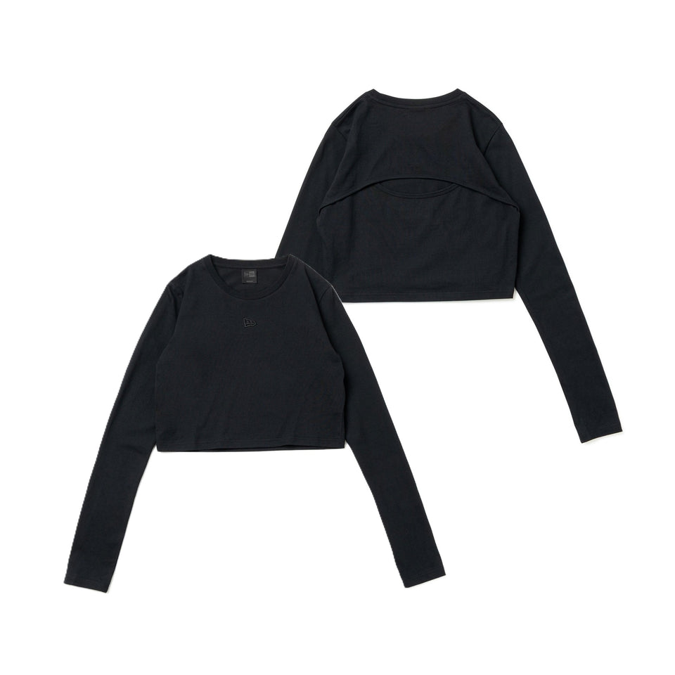 Women's 長袖 オープンバック Tシャツ BLACK LABEL FW25 ブラック