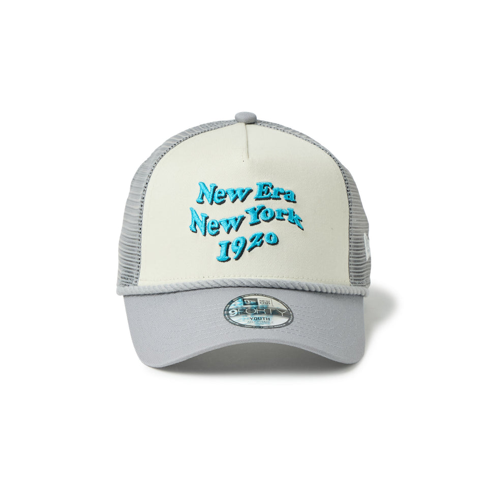 キッズ Youth 9FORTY A-Frameトラッカー Wave Logo クロームホワイト/グレー | NEW ERA ニューエラ公式オンラインストア