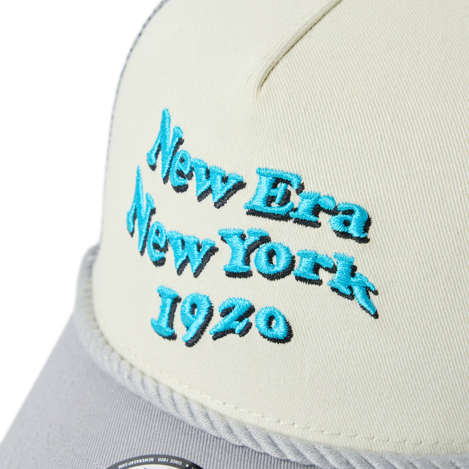 【AJポロック直筆サイン入り】 NEW ERA 9FORTY（ユースサイズ） キッズ Youth 9FORTY A-Frameトラッカー Wave Logo クロームホワイト
