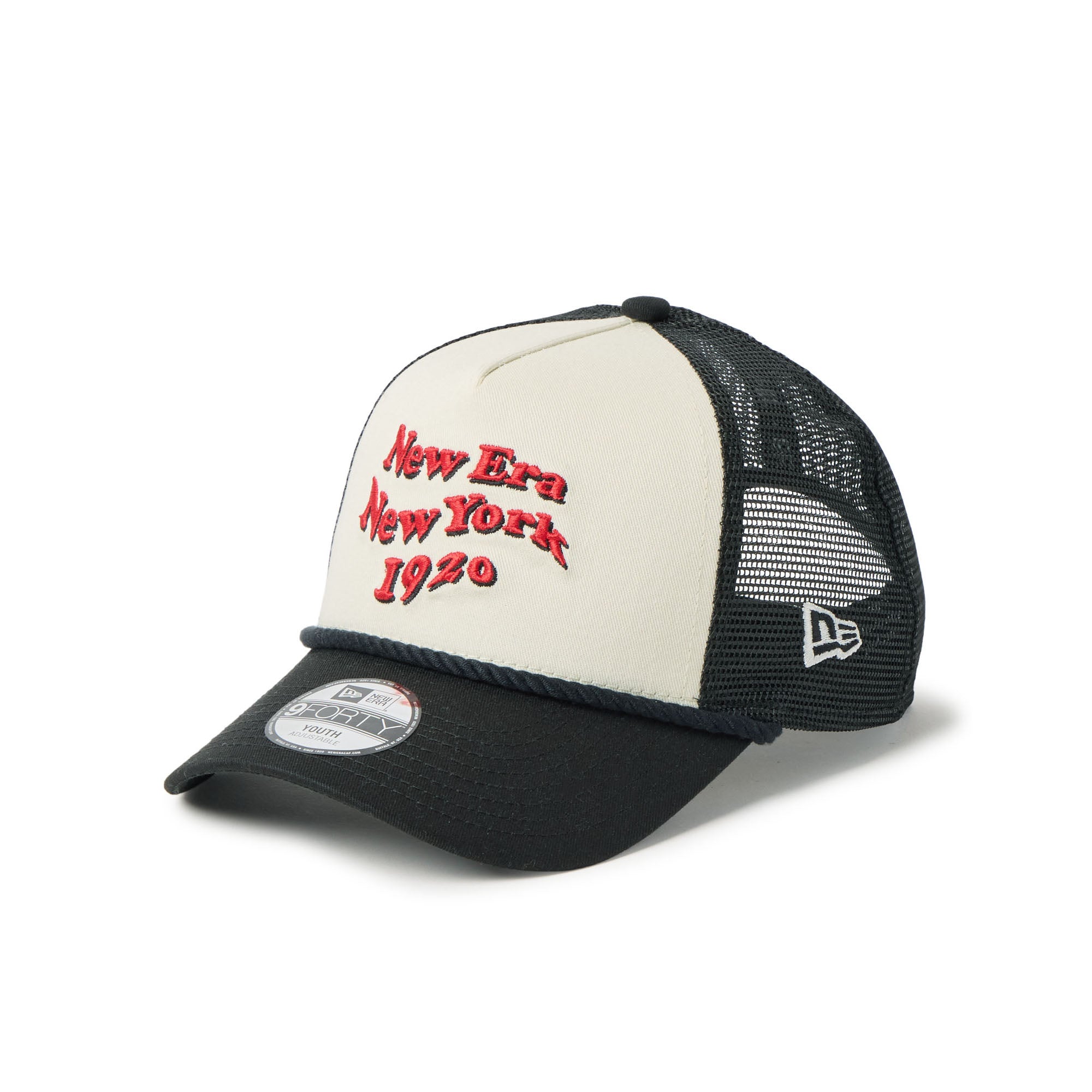 【AJポロック直筆サイン入り】 NEW ERA 9FORTY（ユースサイズ） キッズ Youth 9FORTY A-Frameトラッカー Wave Logo クロームホワイト