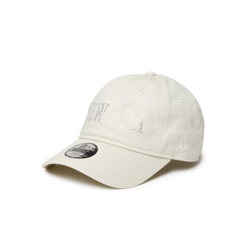 キッズ Youth 9TWENTY NEW ERA Rhinestone ラインストーン アイボリー