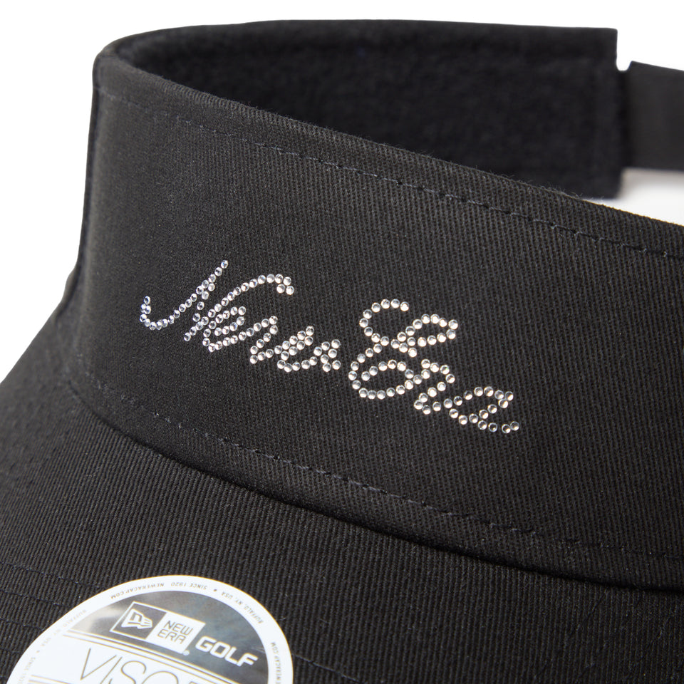 サンバイザー ロングバイザー Rhinestone ラインストーン スクリプトロゴ ブラック | ゴルフ | NEW ERA ニューエラ公式オンラインストア