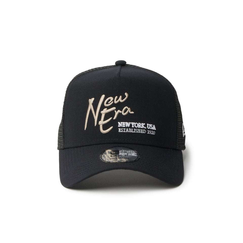 9FORTY A-Frame トラッカー ナイロンタッサー NEW ERA NEW YORK,USA  EST. 1920 ブラック | ゴルフ | NEW ERA ニューエラ公式オンラインストア