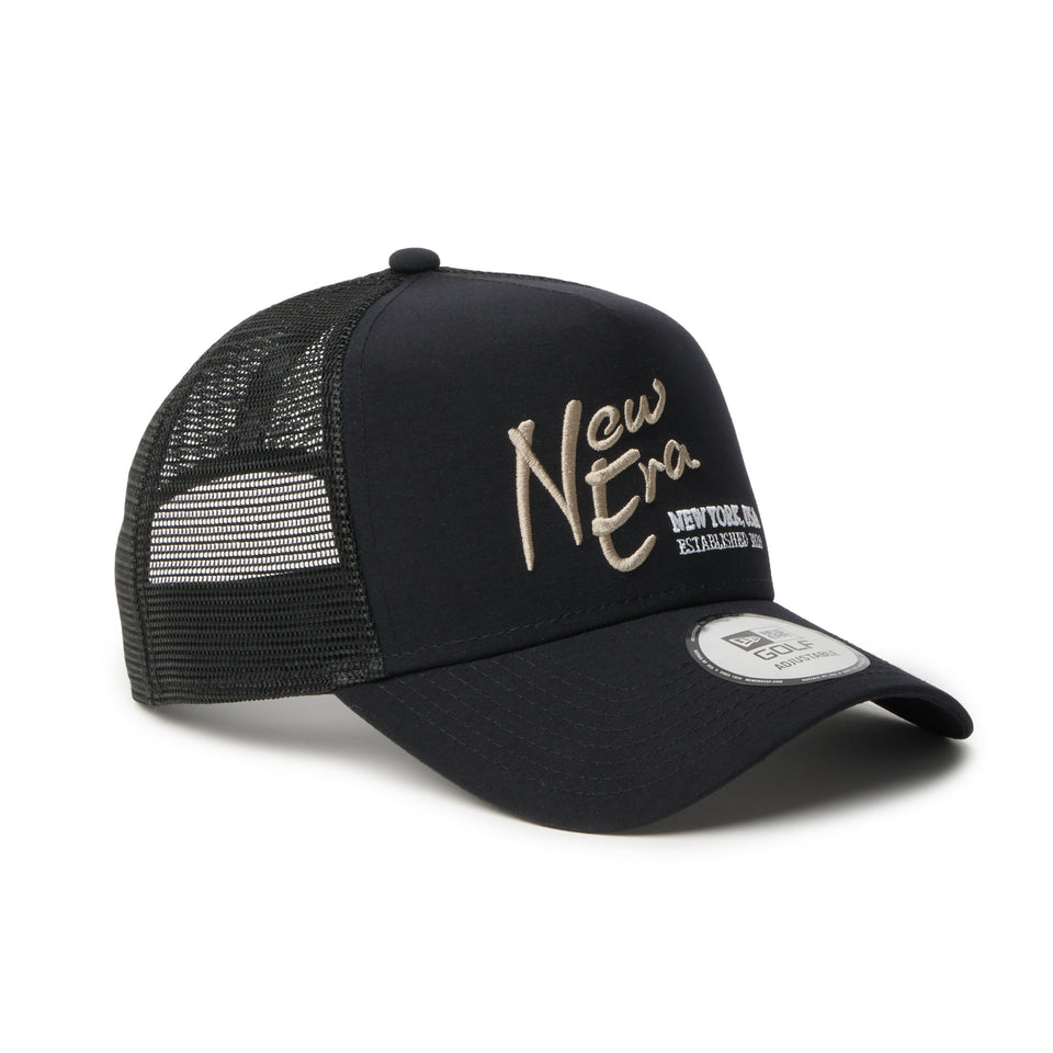 9FORTY A-Frame トラッカー ナイロンタッサー NEW ERA NEW YORK,USA  EST. 1920 ブラック | ゴルフ | NEW ERA ニューエラ公式オンラインストア