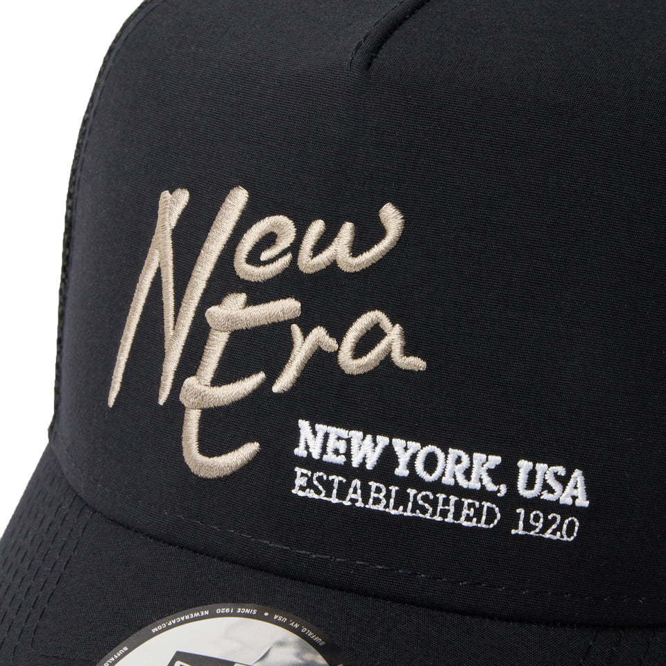 9FORTY A-Frame トラッカー ナイロンタッサー NEW ERA NEW YORK,USA  EST. 1920 ブラック | ゴルフ | NEW ERA ニューエラ公式オンラインストア