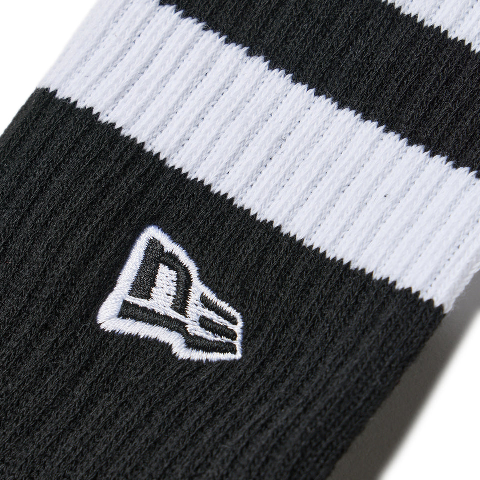 ソックス クルー 2ペア ライン フラッグロゴ エンブロイダリー ブラック ホワイトライン/グレーライン | NEW ERA ニューエラ公式オンラインストア