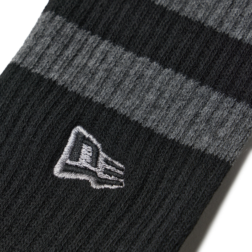 ソックス クルー 2ペア ライン フラッグロゴ エンブロイダリー ブラック ホワイトライン/グレーライン | NEW ERA ニューエラ公式オンラインストア