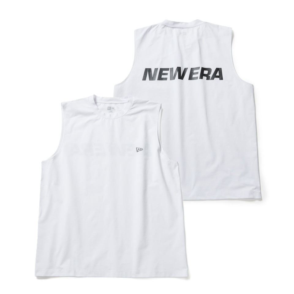 ユーティリティー スリーブレス テックTシャツ Wordmark Logo ホワイト｜アウトドア