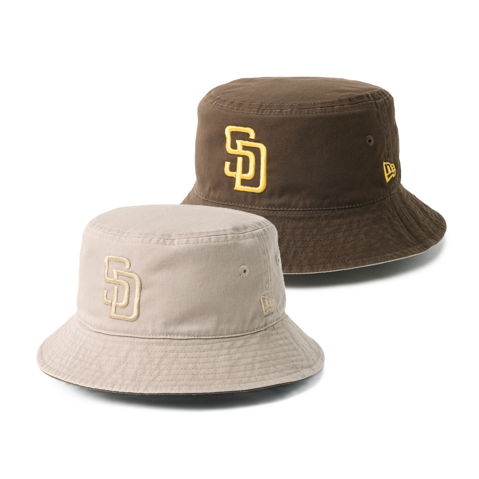 バケット01 リバーシブル MLB Bucket Hat サンディエゴ・パドレス アッシュブラウン/ウォルナット