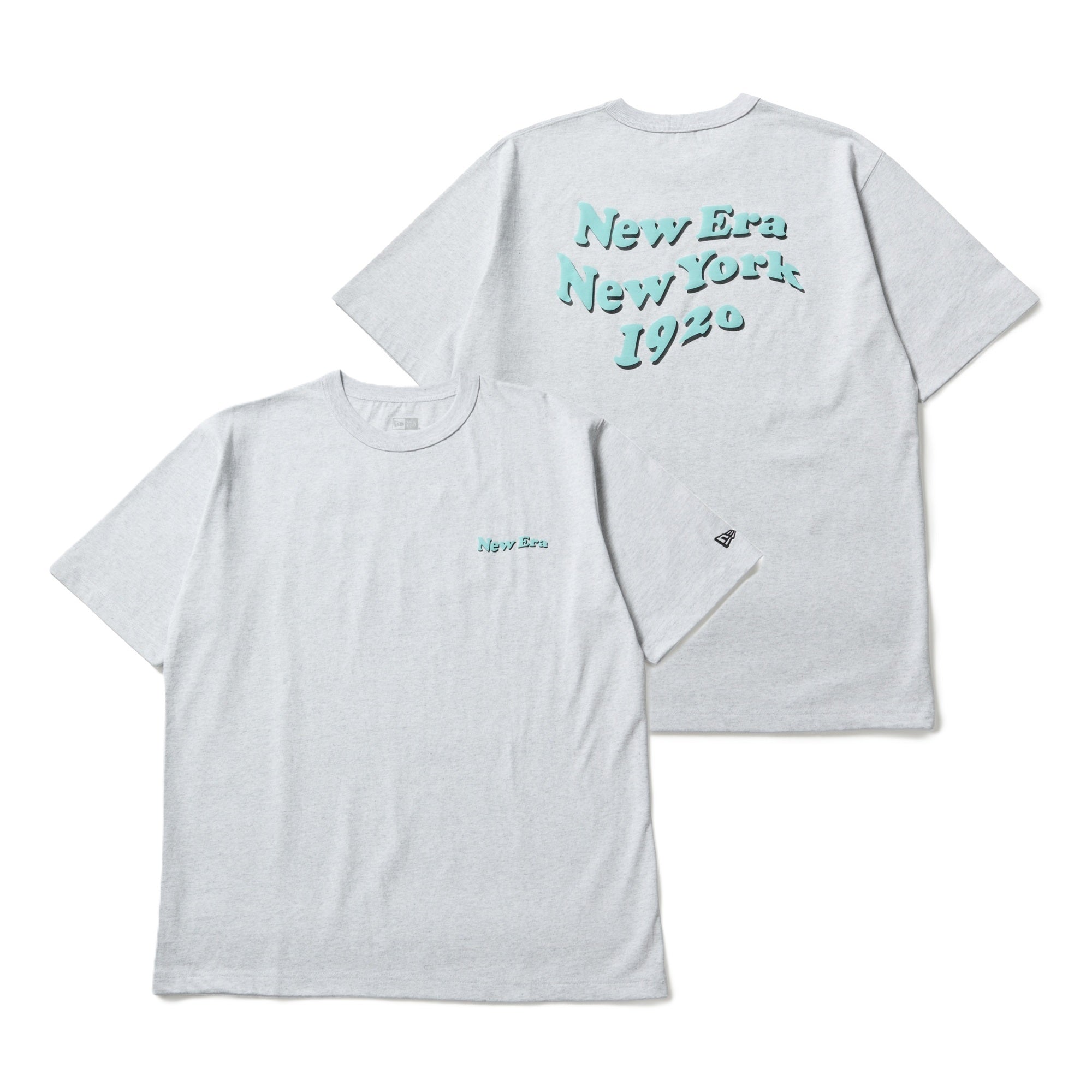 半袖 ウォッシュド コットン Tシャツ Wave Logo アッシュグレー