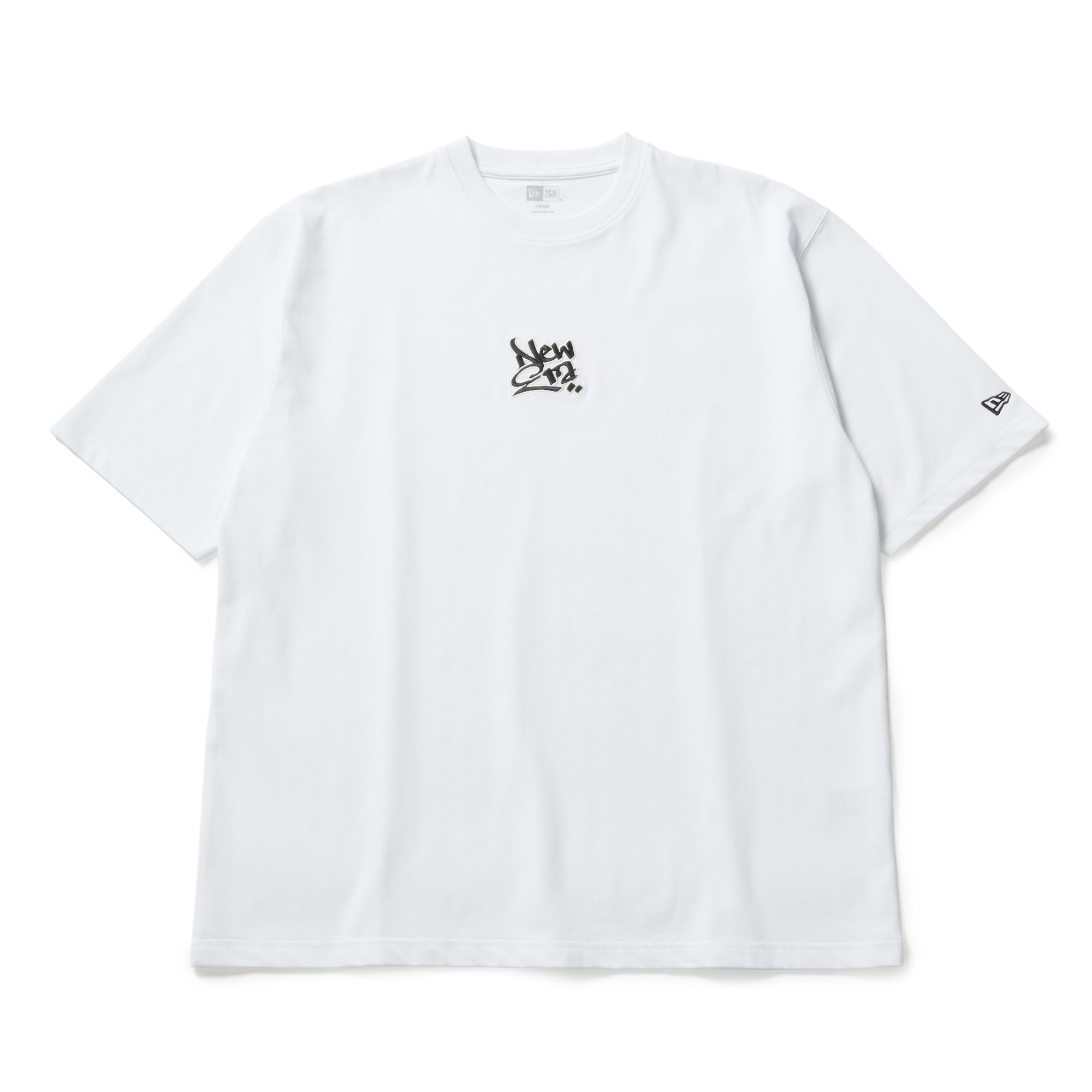 半袖 オーバーサイズド コットン Tシャツ Wall Art ホワイト