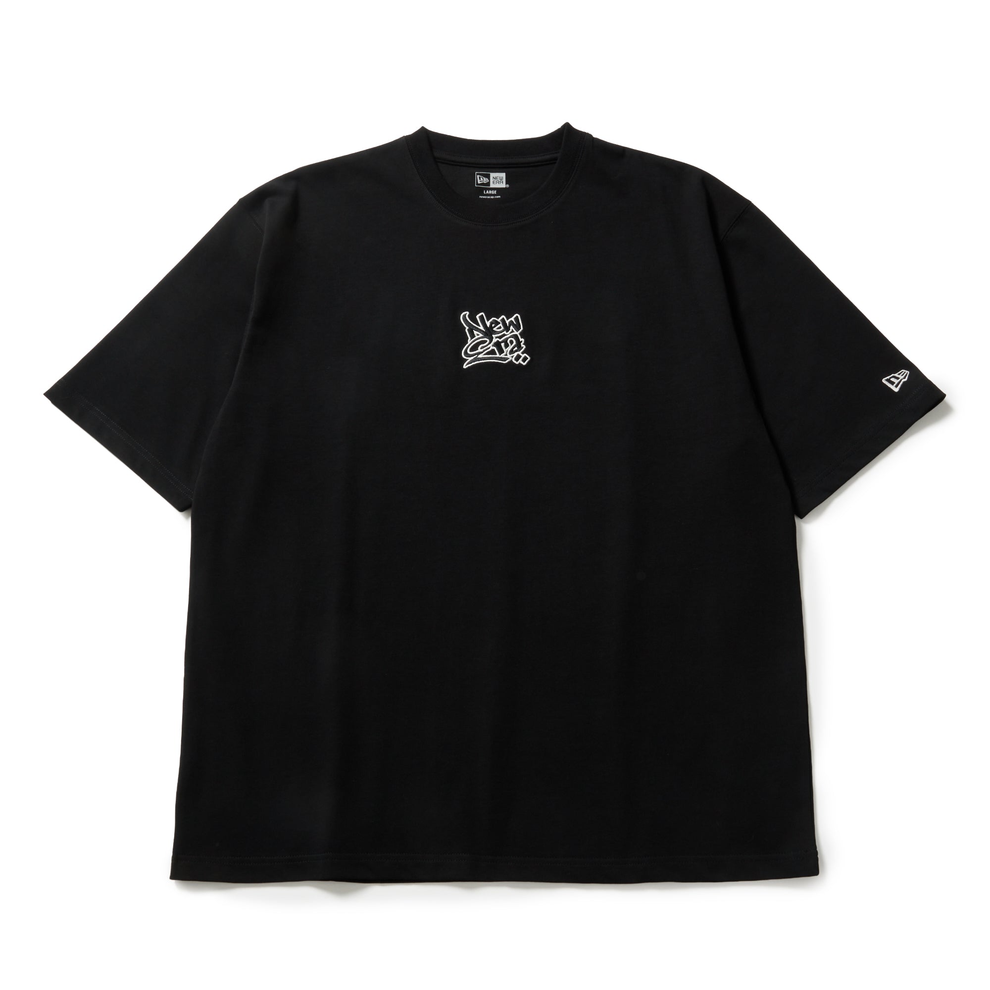 半袖 オーバーサイズド コットン Tシャツ Wall Art ブラック