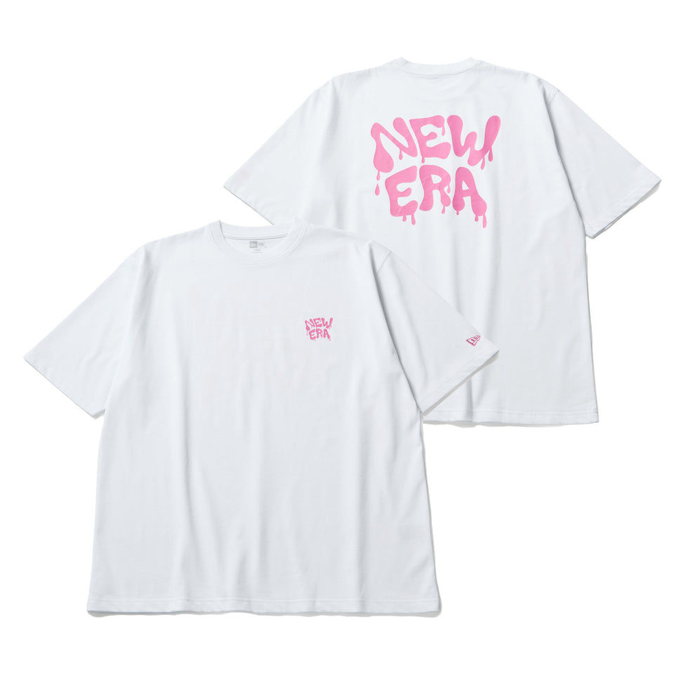 半袖 オーバーサイズド コットン Tシャツ Wall Art ホワイト