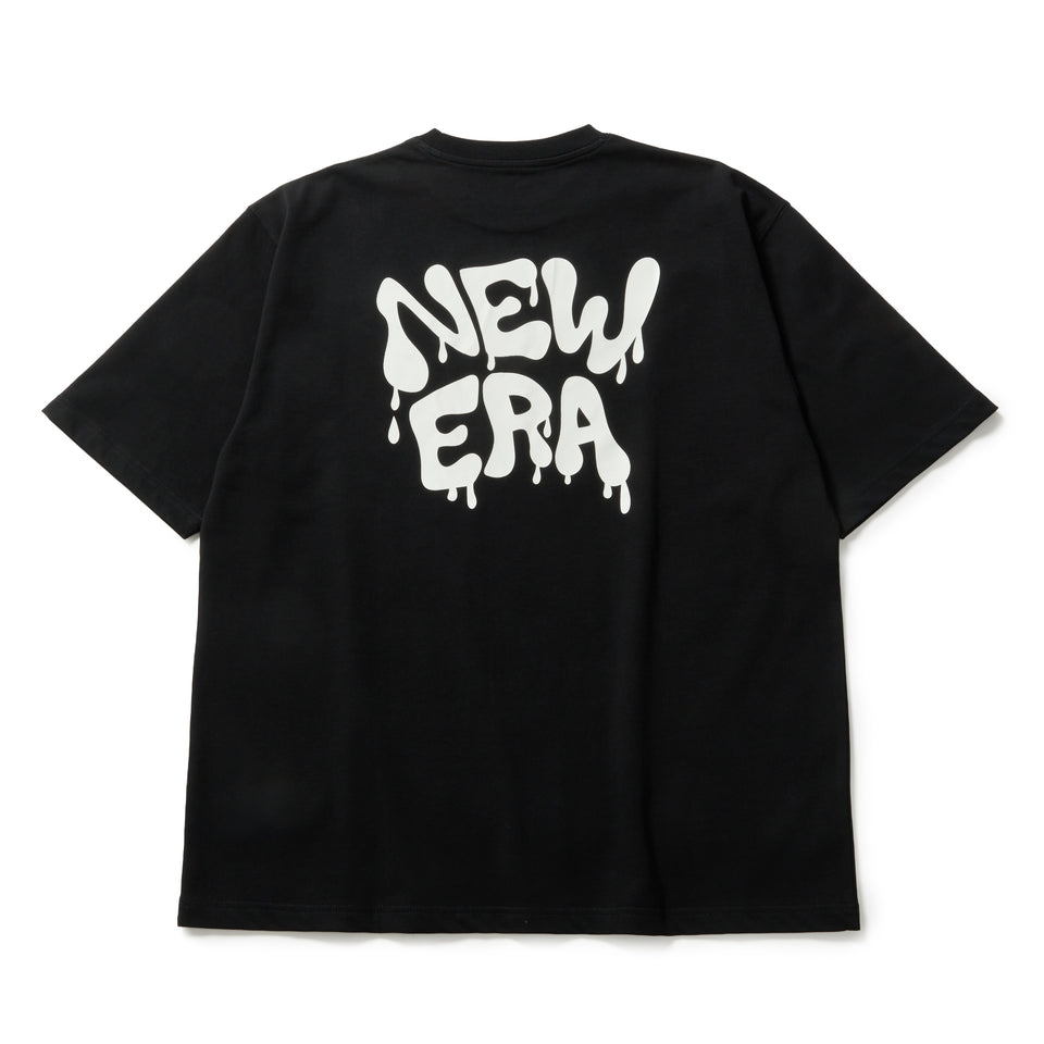 半袖 オーバーサイズド コットン Tシャツ Wall Art ブラック